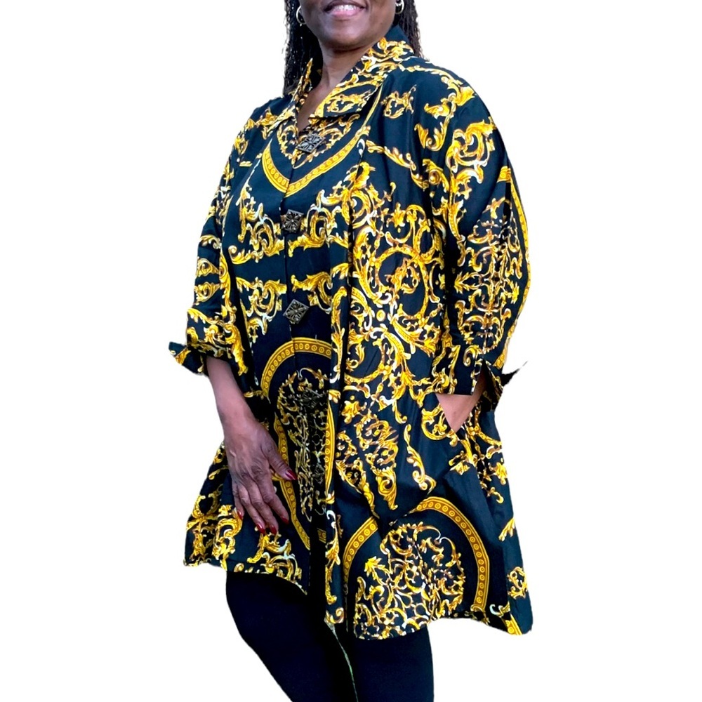 BIG BUTTON AUTHENTIC AFRICAN TUNIC DRESS